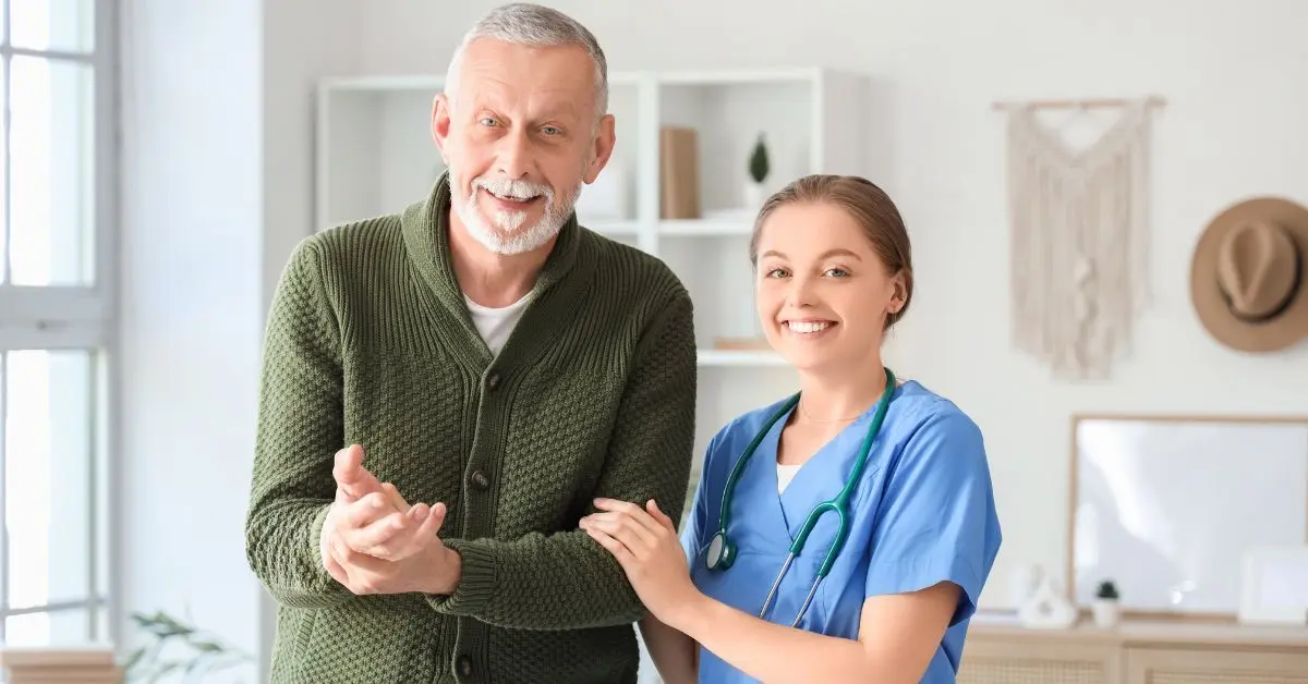 A DHA licensed nurse is taking care of a Parkinson's patient