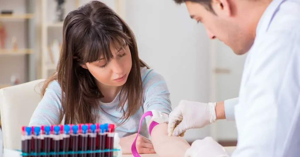 As Some Blood Tests Require Fasting, a lady is doing her fasting blood test