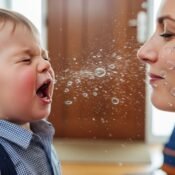 Mother catching kid's infection
