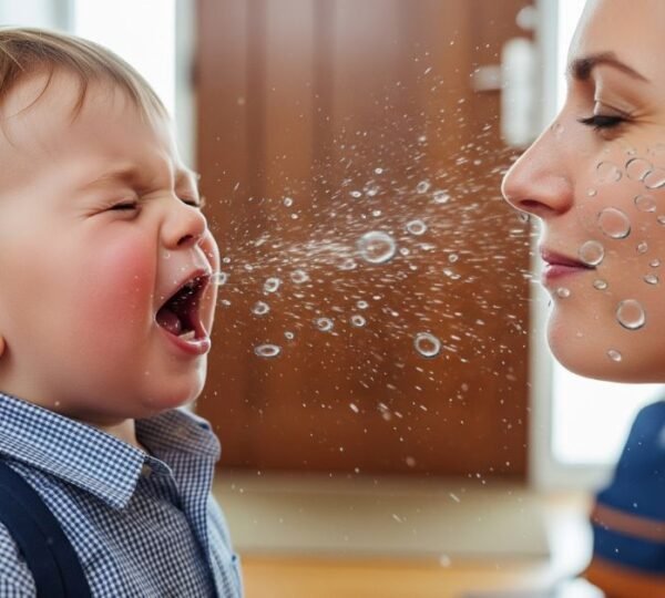 Mother catching kid's infection