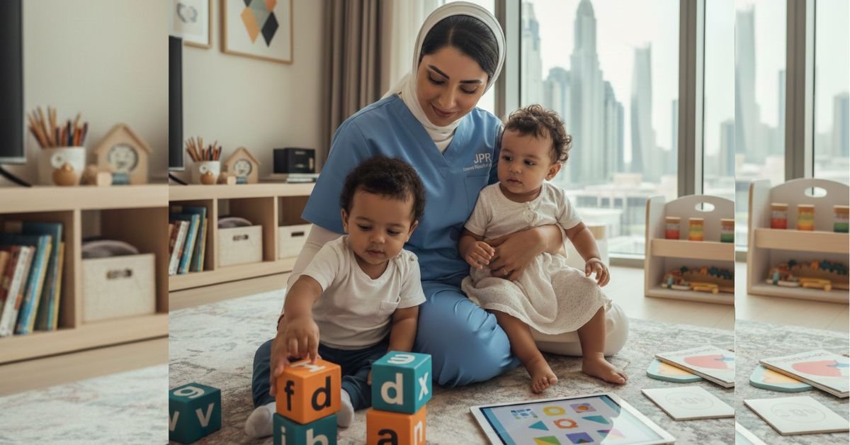 Early baby care professional supporting a child with learning disabilities like dyslexia and ADHD in Dubai