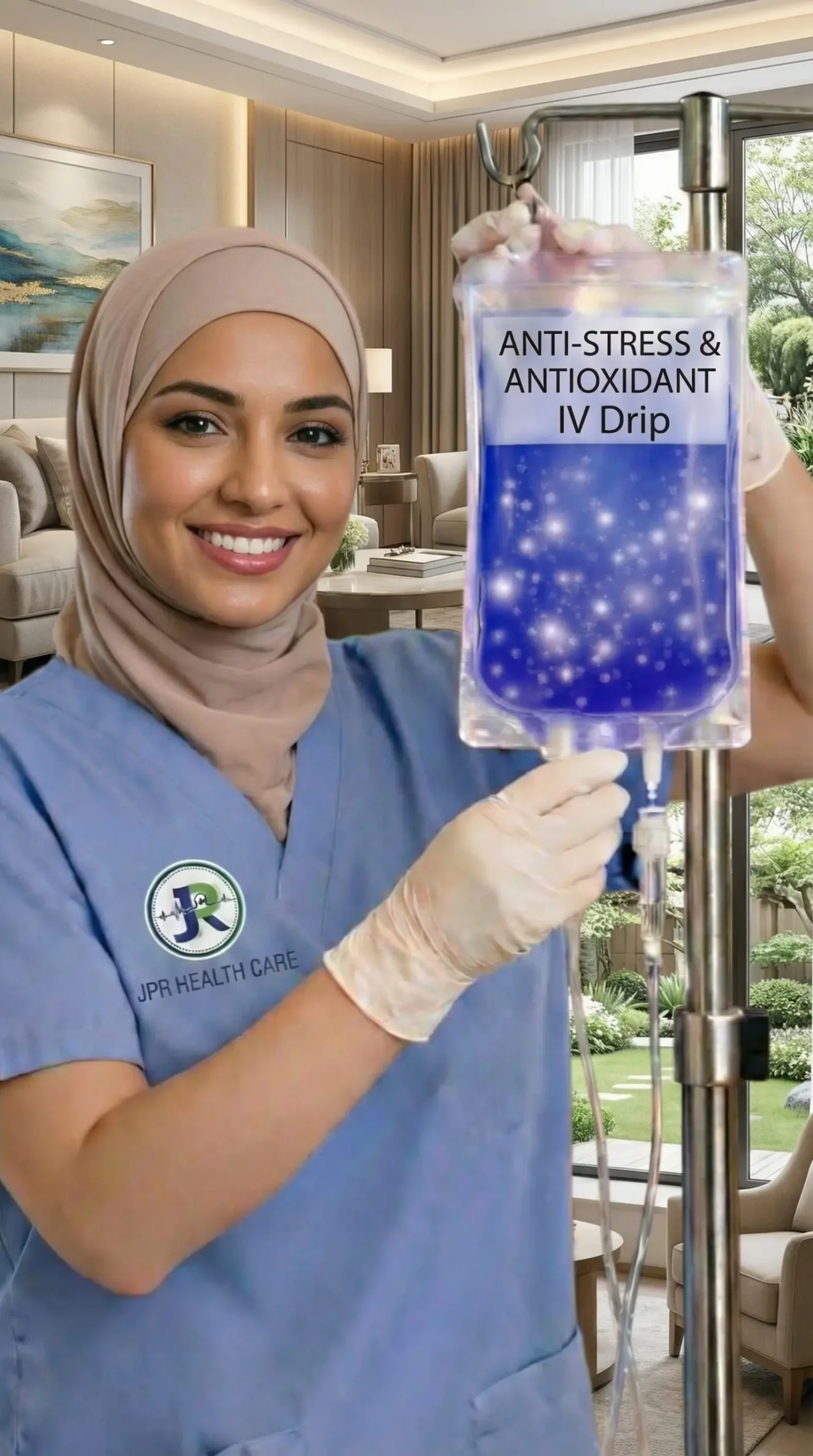 A nurse with Antistress and Antioxidant IV Therapy