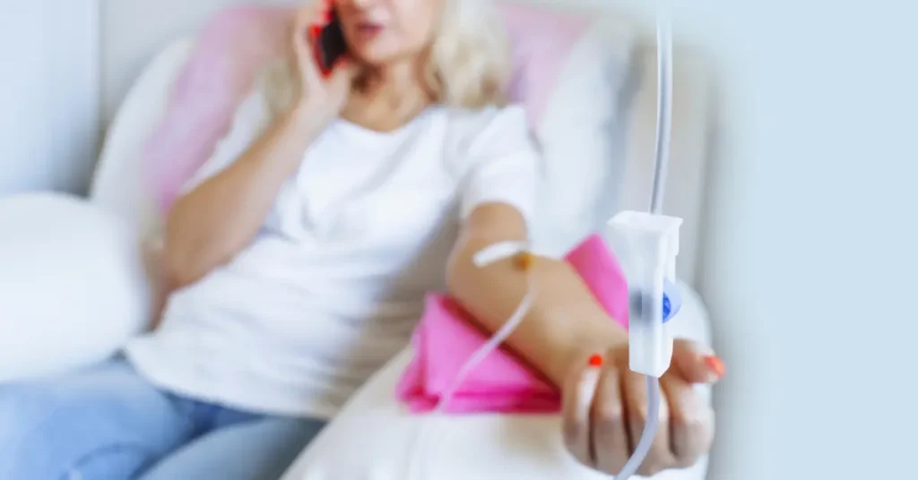 women receiving iv infusion
