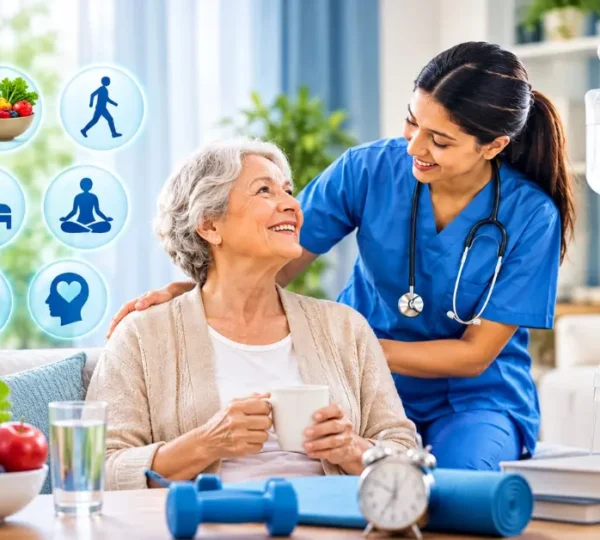 The Science of Aging Well – Healthy aging lifestyle choices with nutrition, exercise, sleep, hydration, mental wellness, and IV therapy support by JPR Home Health Care.