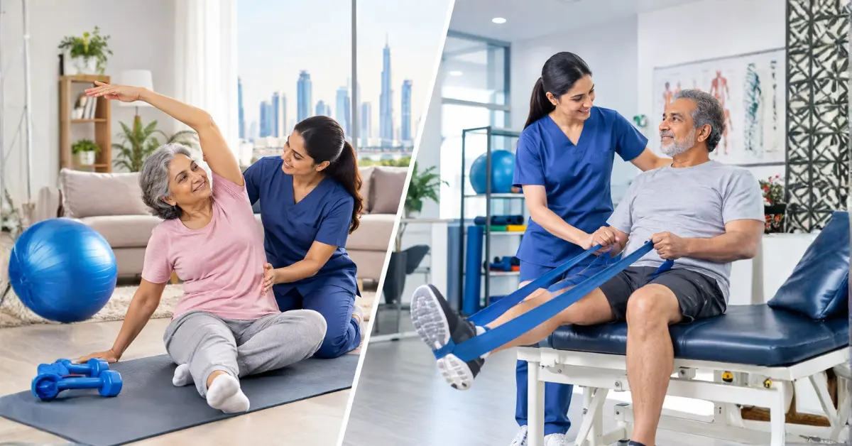 Home physiotherapy vs clinic physiotherapy for elderly patients